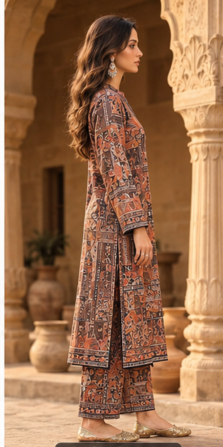 2 piece printed silk - Image 4