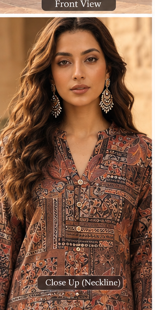 2 piece printed silk - Image 3