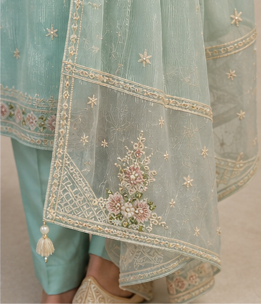 4 piece cotton net suite - Image 4