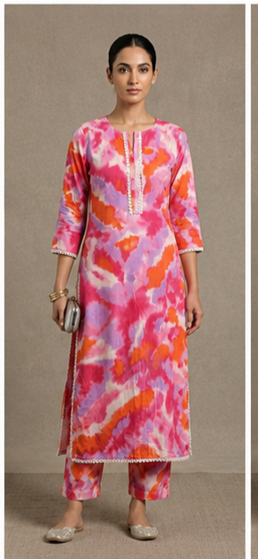 2 piece printed silk - Image 2