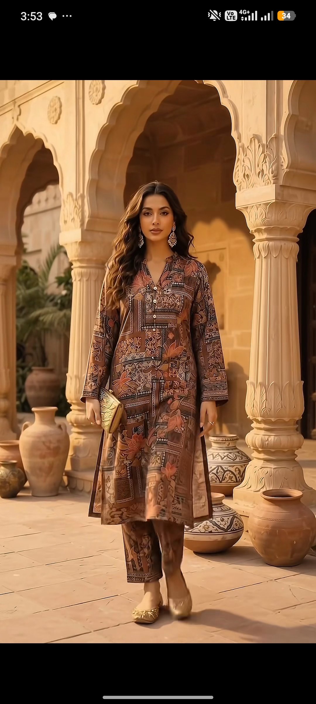 2 piece printed silk