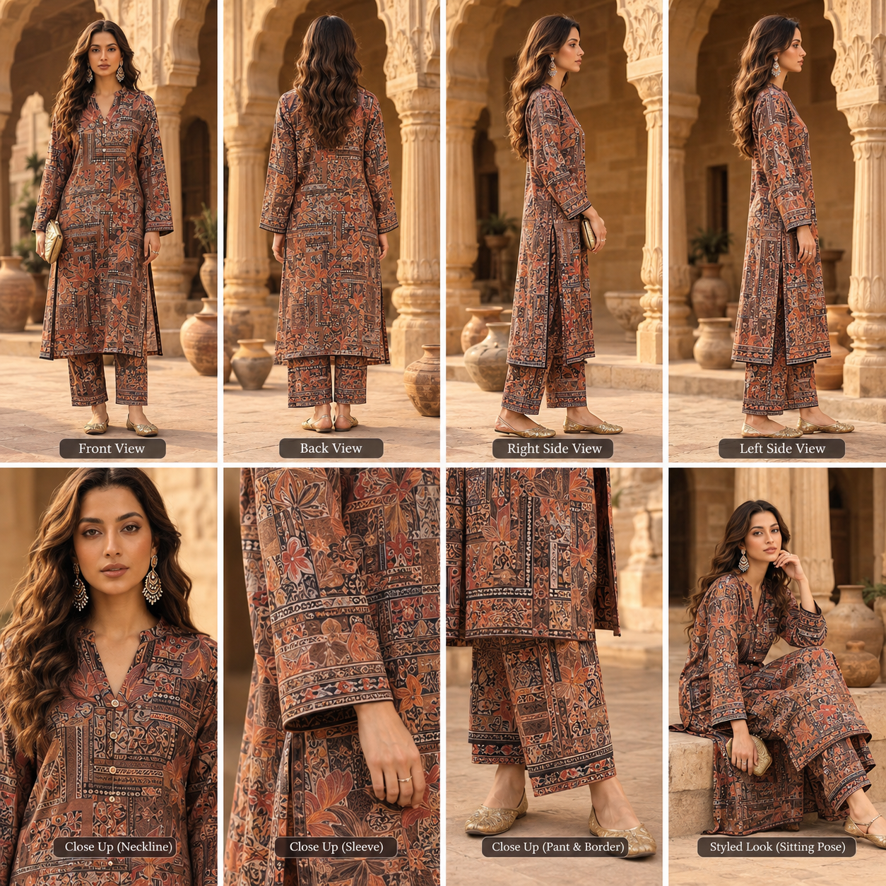 2 piece printed silk - Image 2