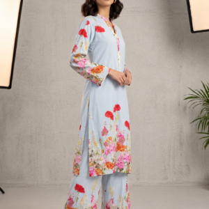 2 piece printed silk